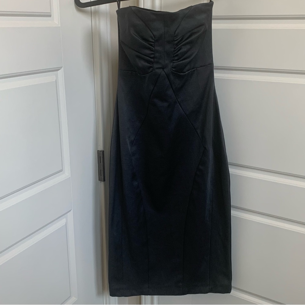 Zara Basics Strapless Cocktail Dress in Charcoal, Size XS